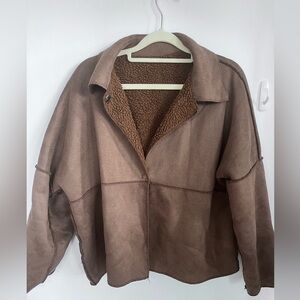 Winter jacket Suede brown small